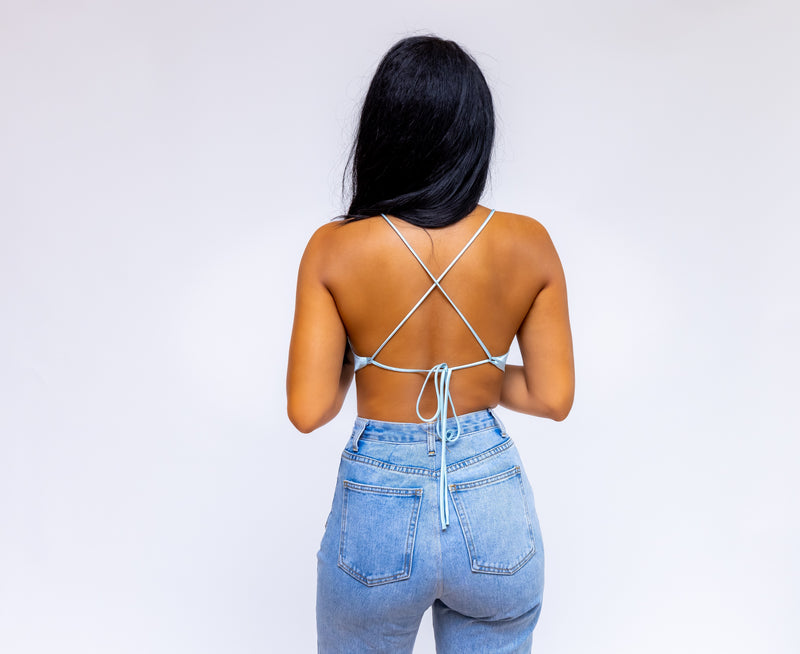 The Finest Satin Backless Crop Top